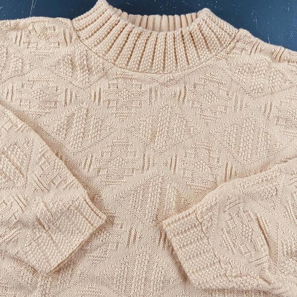 VTG Spunky Younkers Sweater One Size Yellow Oversized Textured Knit Boxy 80s NWT - Picture 2 of 7